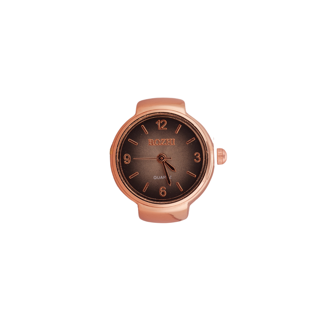 Rose Gold Classic Ring Watch with Black Gradient Dial – GC Premium Jewellery