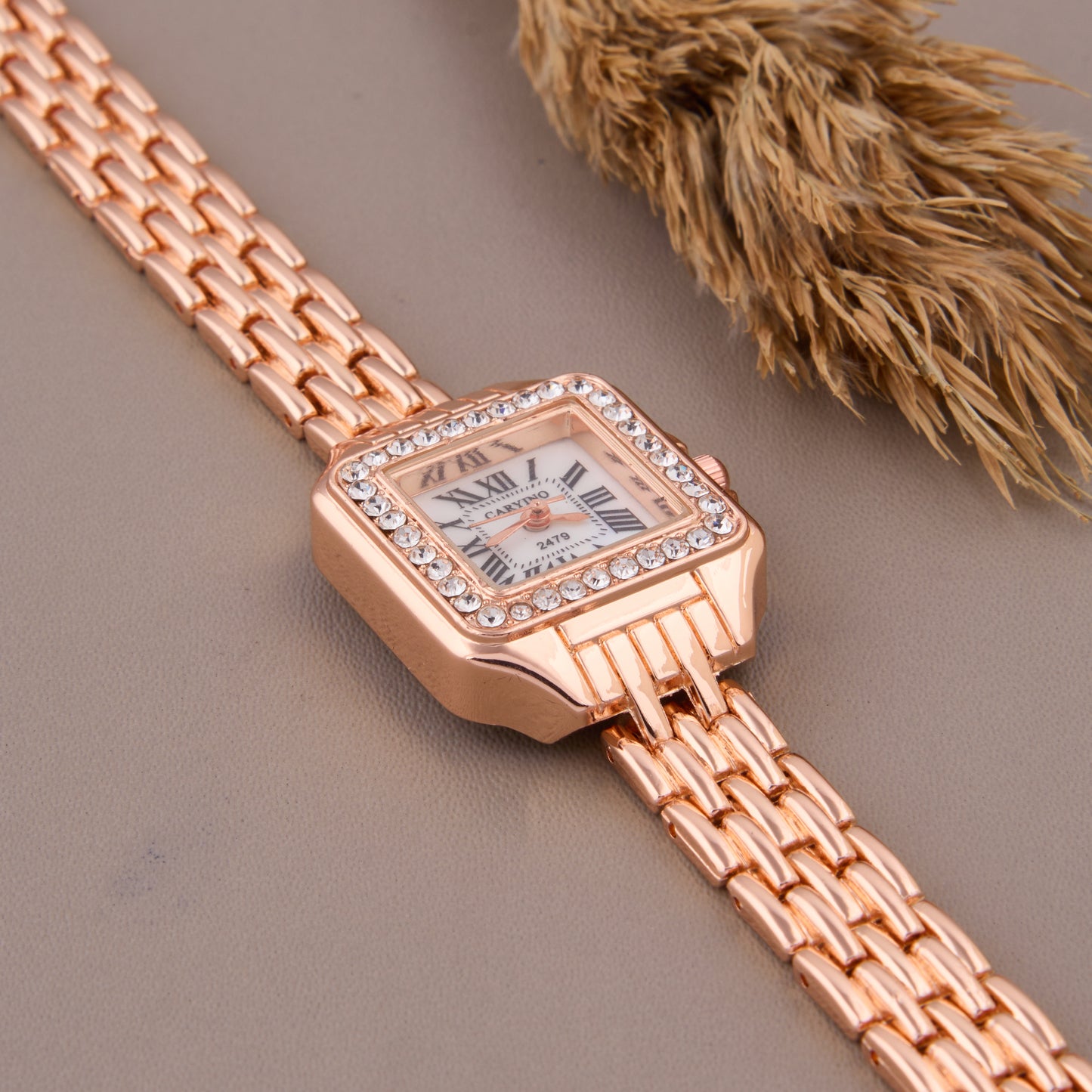 Elegant square dial analog watch for women – timeless style.