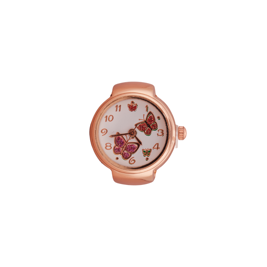 Buy Rose Gold Ring Watch with Glitter Butterflies – GC Premium Jewellery