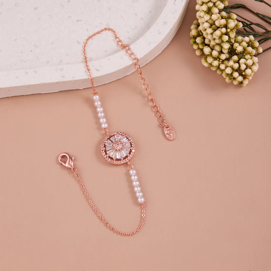 Pearl Charm Rose Gold Bracelet