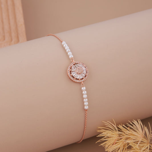 Pearl Charm Rose Gold Bracelet