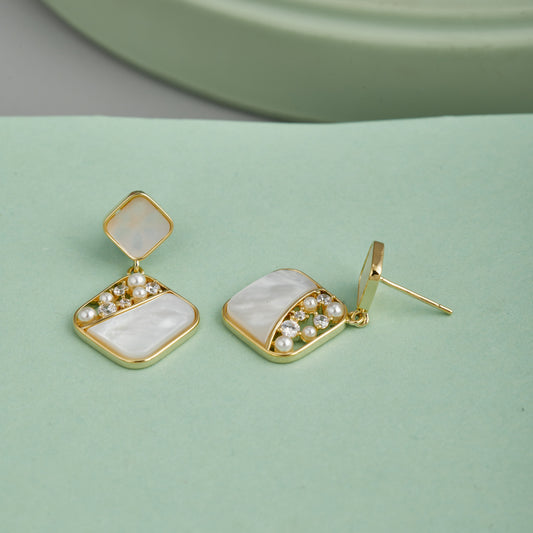 Enamel Earrings Intricate & Elegant on Green Display