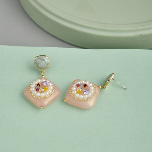 Elegant Enamel Earrings Fashionable & Artistic Design