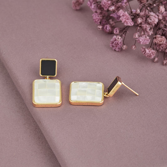 Elegant Earrings with Intricate Enamel Detailing