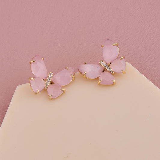 Pink Butterfly Charming Studs