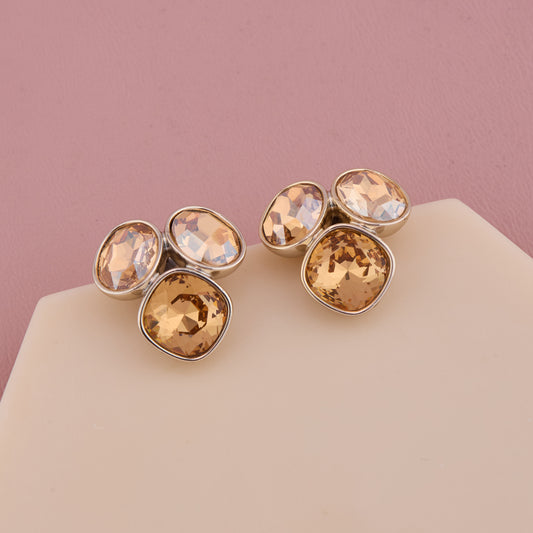 Golden Crystal Cluster Studs