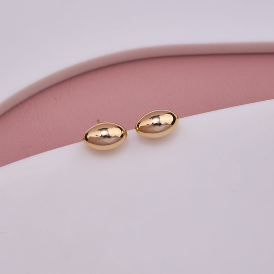 Golden Dome Stud Earrings