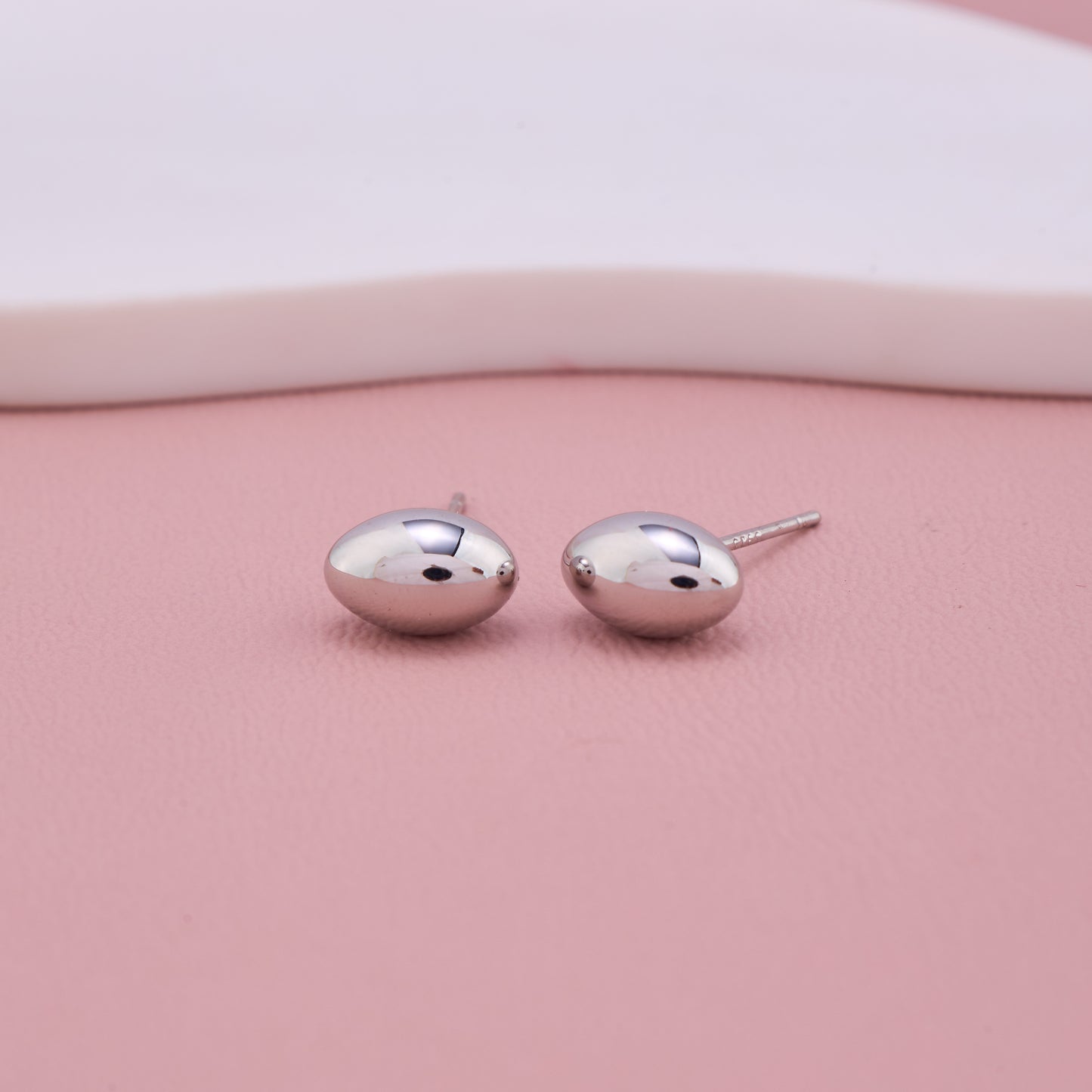 Silver Dome Stud Earrings