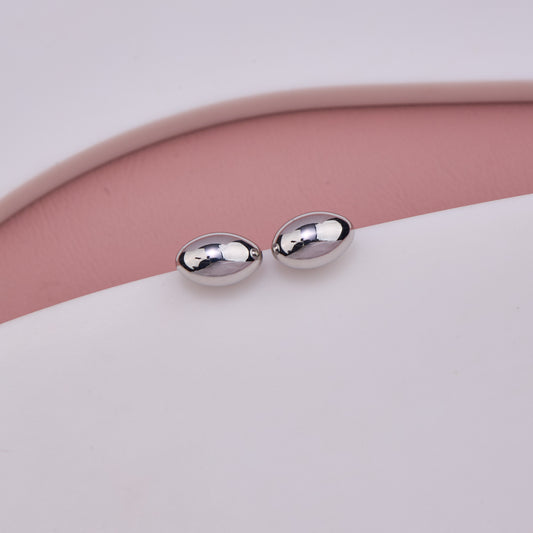 Silver Dome Stud Earrings