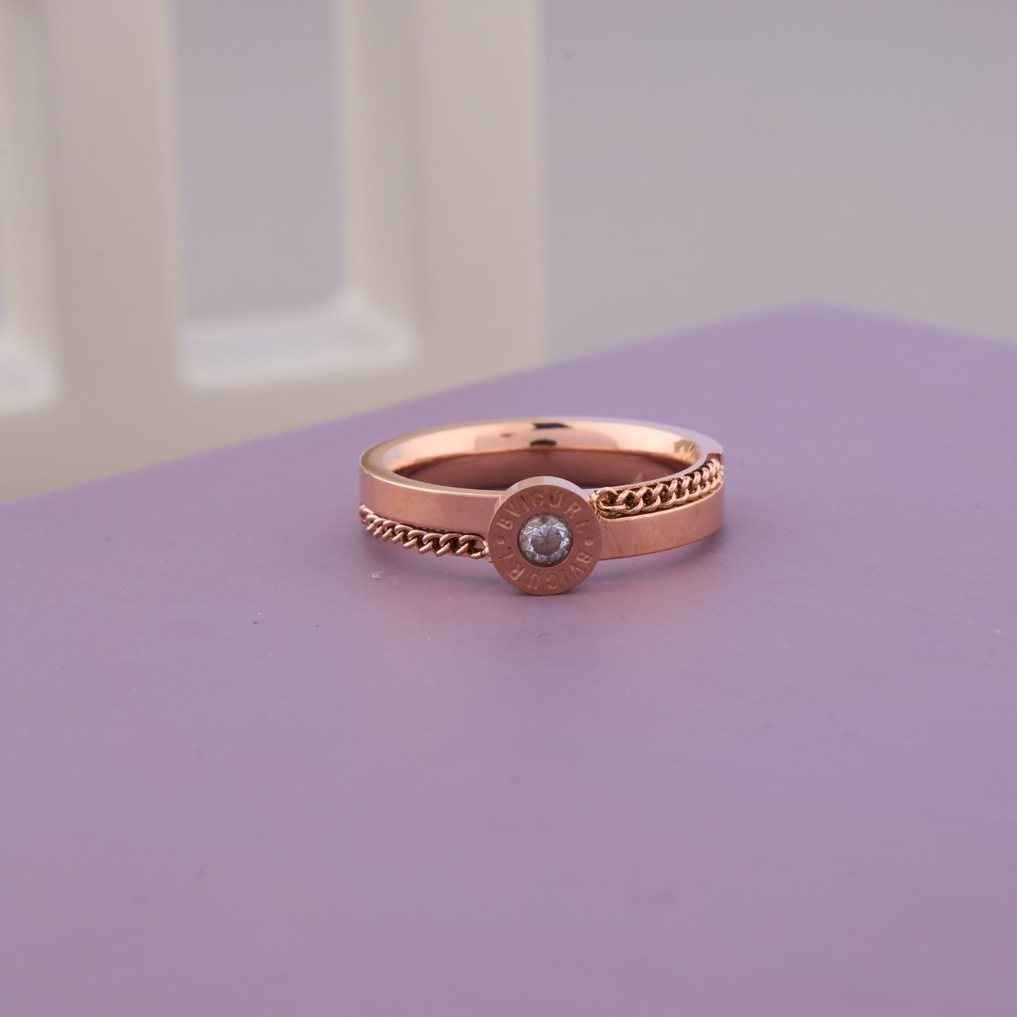 Rose Gold Chain Band Ring