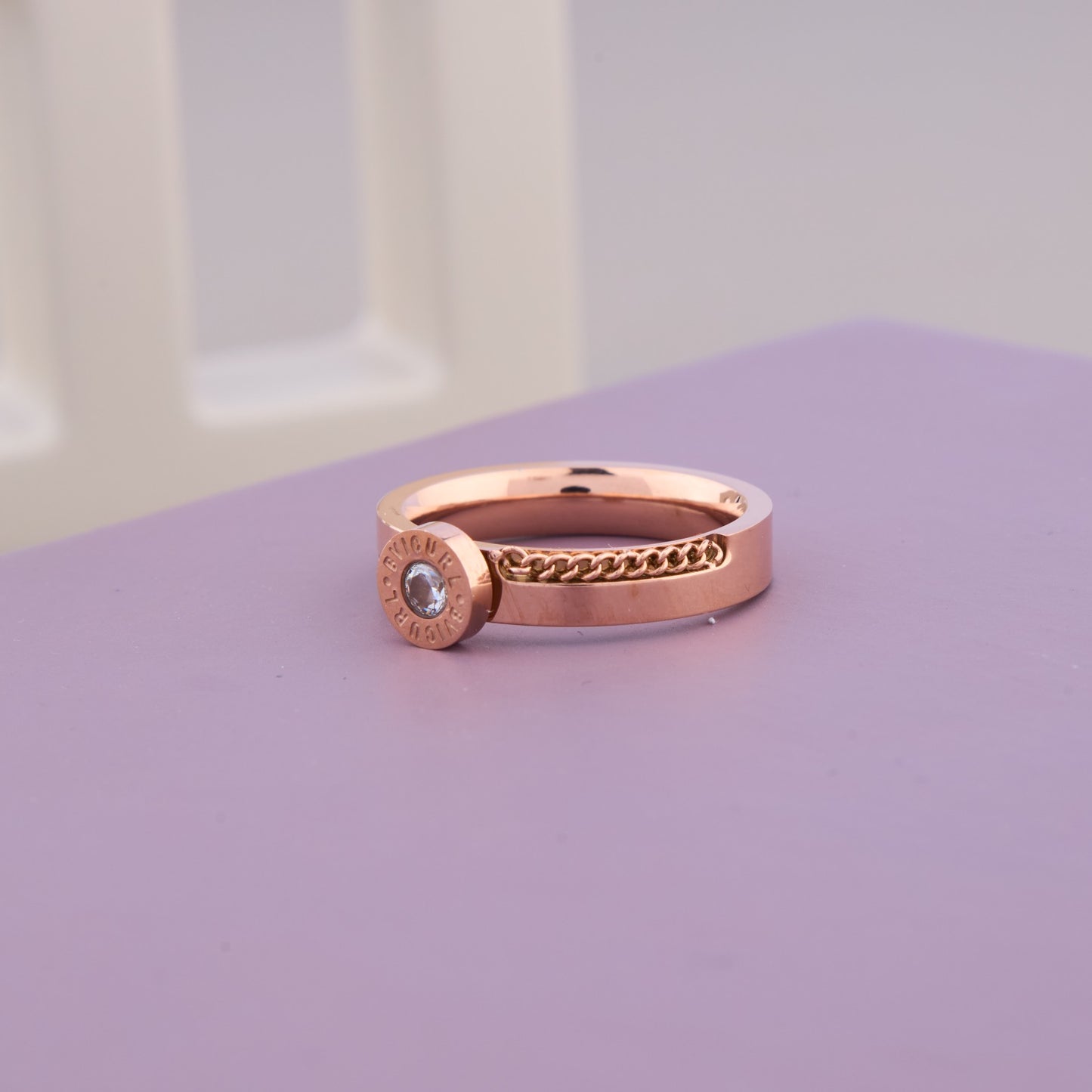 Rose Gold Chain Band Ring