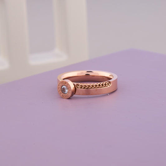 Rose Gold Chain Band Ring