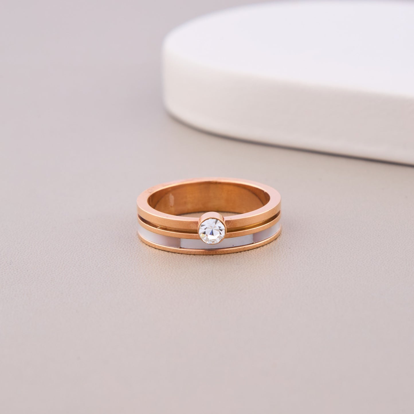 Rose Gold & Silver Accent Ring