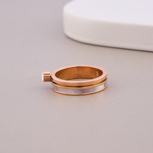 Rose Gold & Silver Accent Ring
