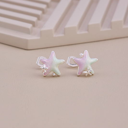 Iridescent Starfish Stud Earrings