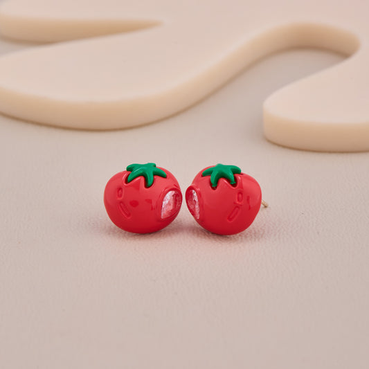 Tomato Stud Earrings