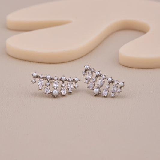 Crystal Cascade Stud Earrings