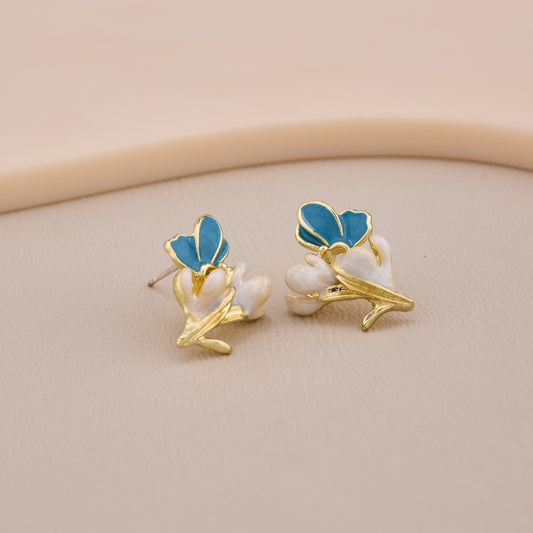 Blue Blossom Floral Earrings
