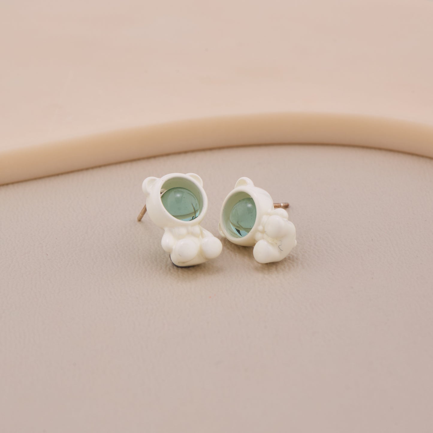 Green Gem Teddy Earrings