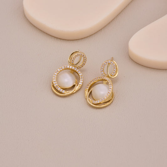 Luxury Infinity Pearl Drop Earrings