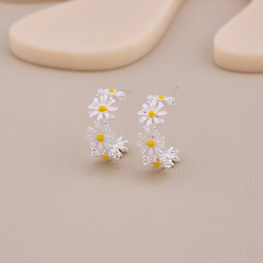 Daisy Chain Hoop Earrings