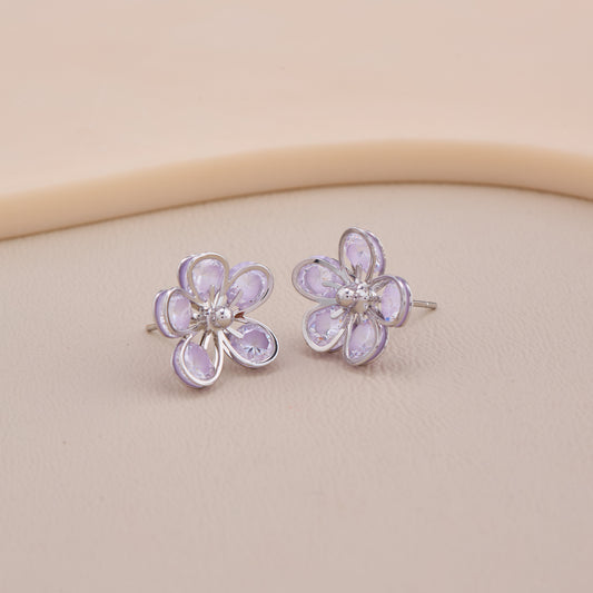 Lilac Blossom Stud Earrings