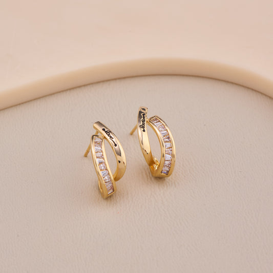 Golden Love Criss-Cross Earrings