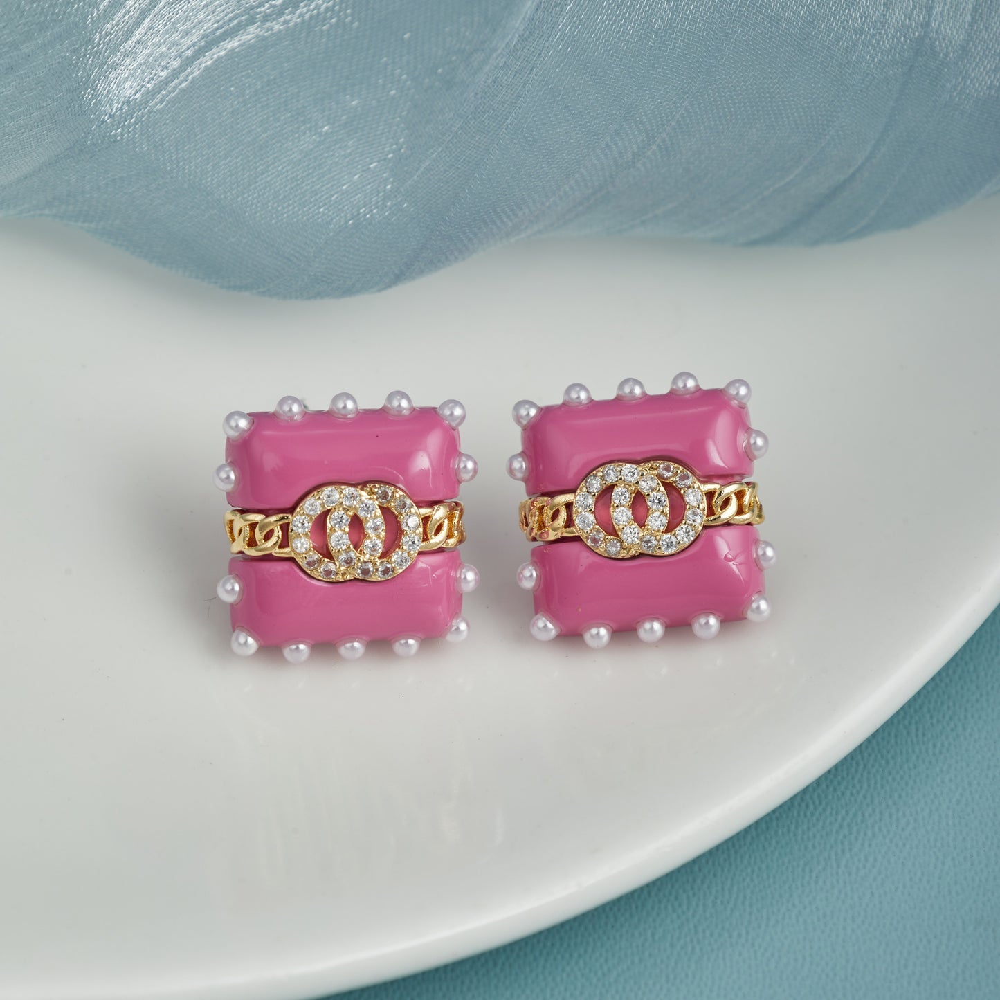 Artistic Soft-Colored Earrings with Fashion & Food-Inspired Display