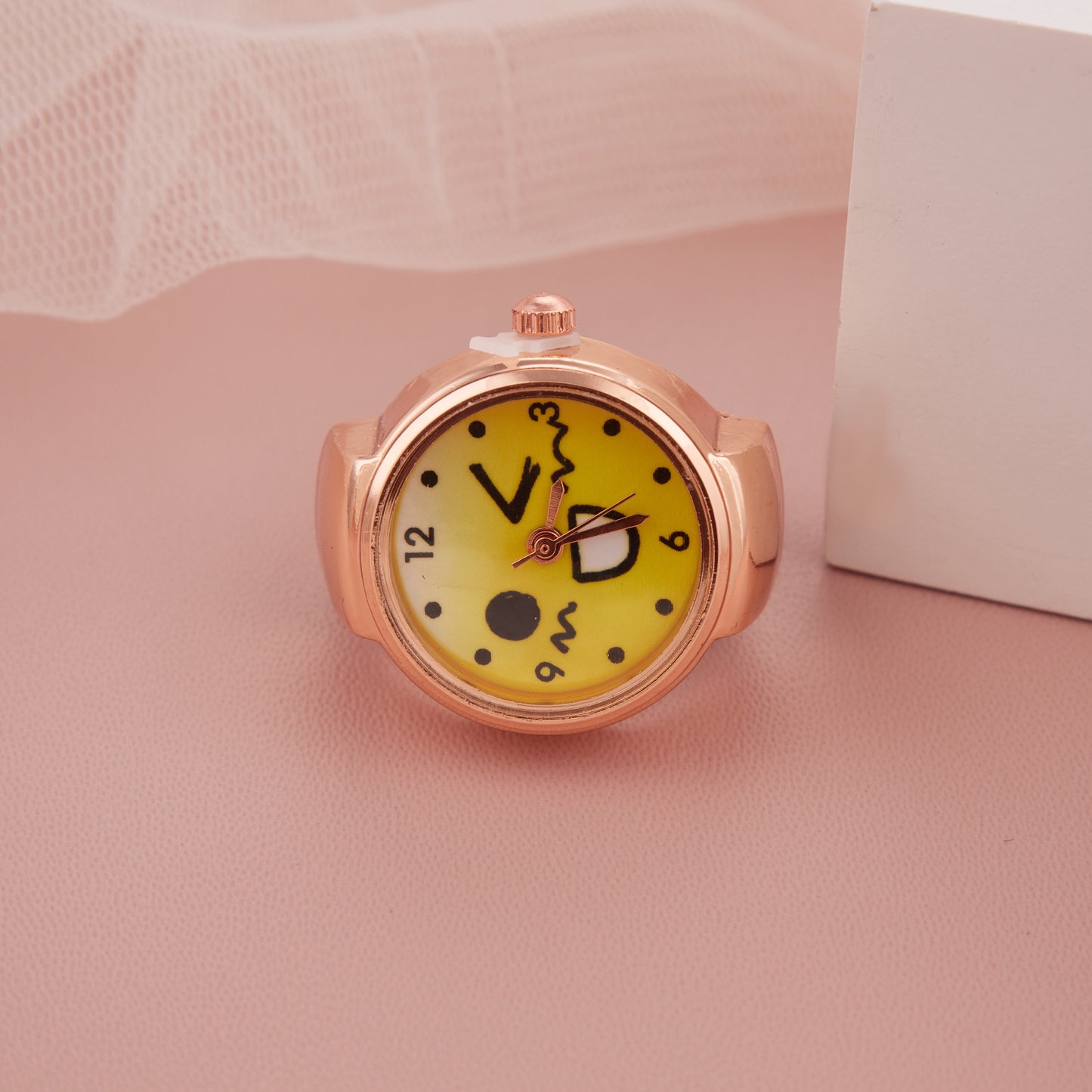 Rose Gold Funky Emoji Ring Watch for Girls & Women