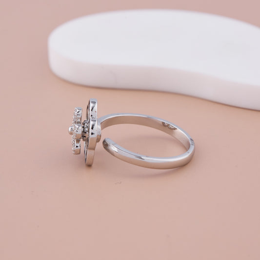 Crystal Flower Statement Ring