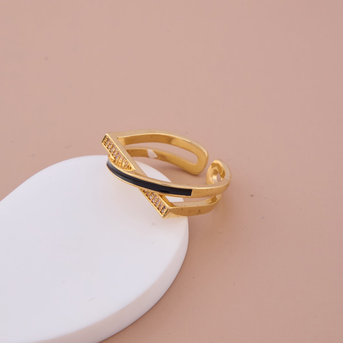 Golden Crossover Ring