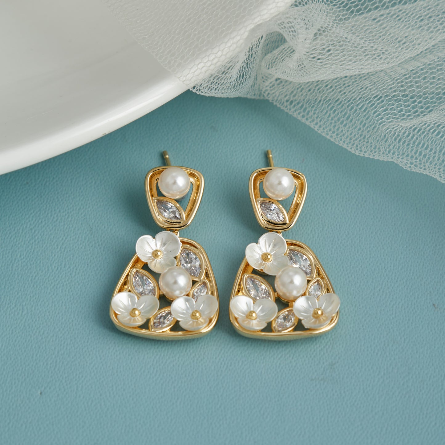 Floral Diamond Elegance Earrings