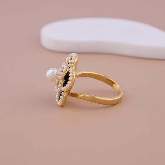 Pearl Blossom Statement Ring