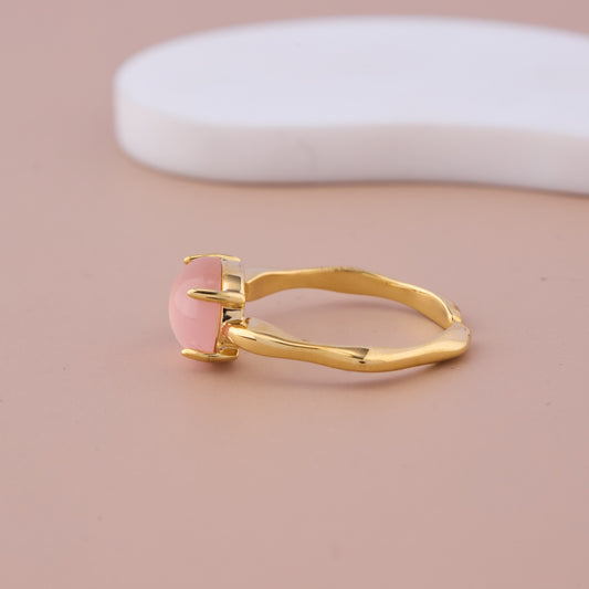 Oval Rose Quartz Style Ring