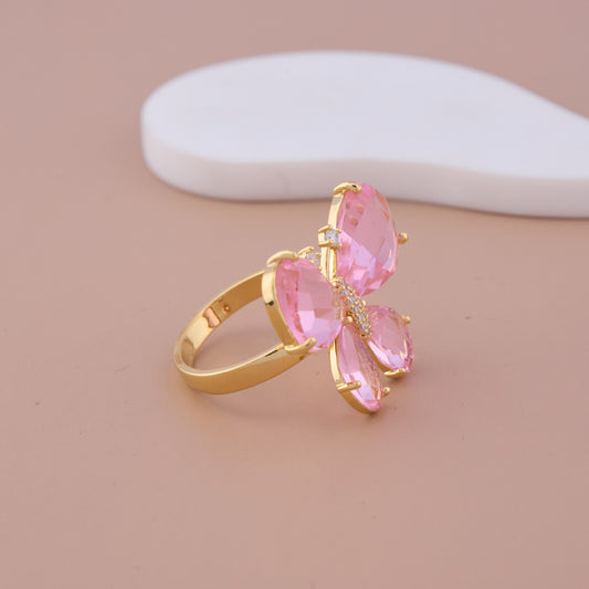 Blush Bloom Diamond Butterfly Ring