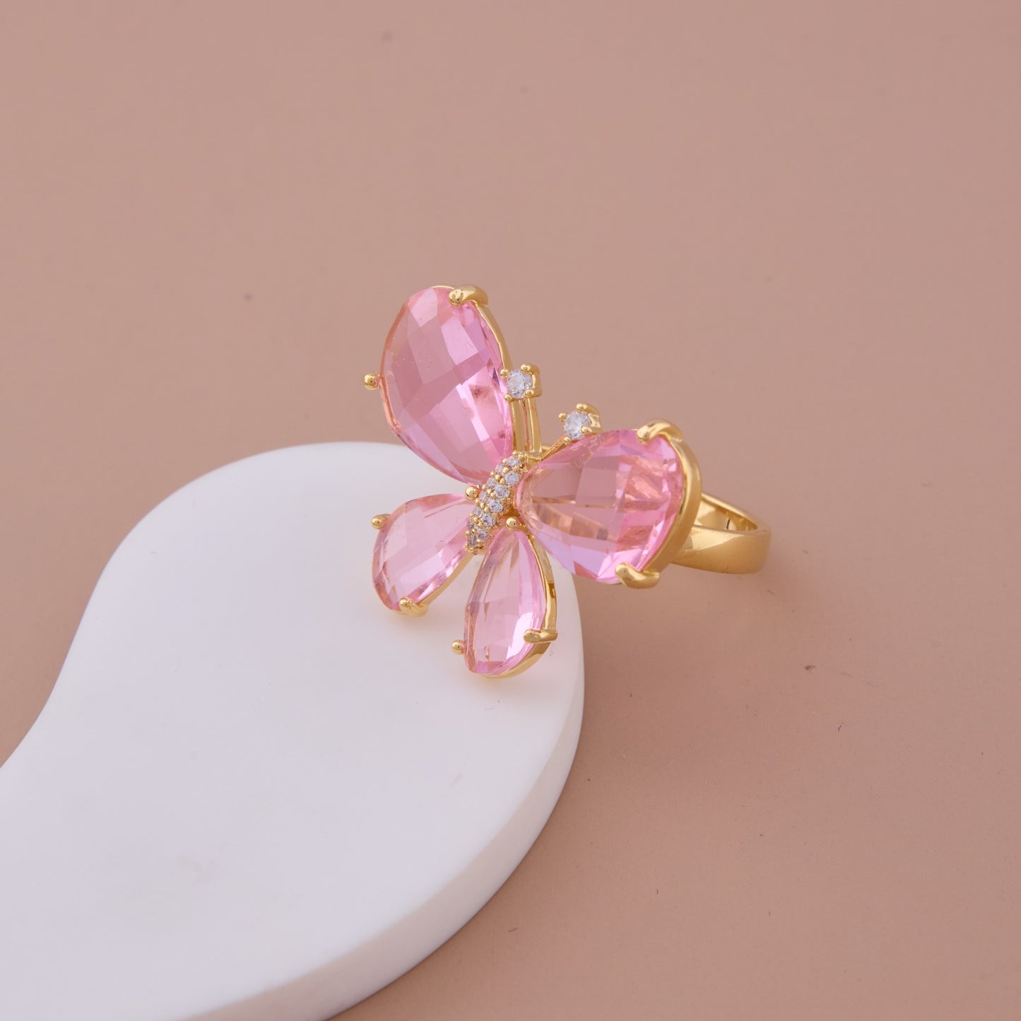 Blush Bloom Diamond Butterfly Ring