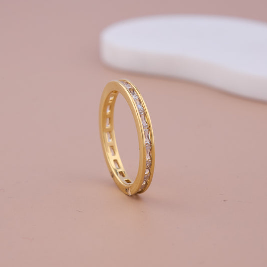 Gold CZ Eternity Band Ring