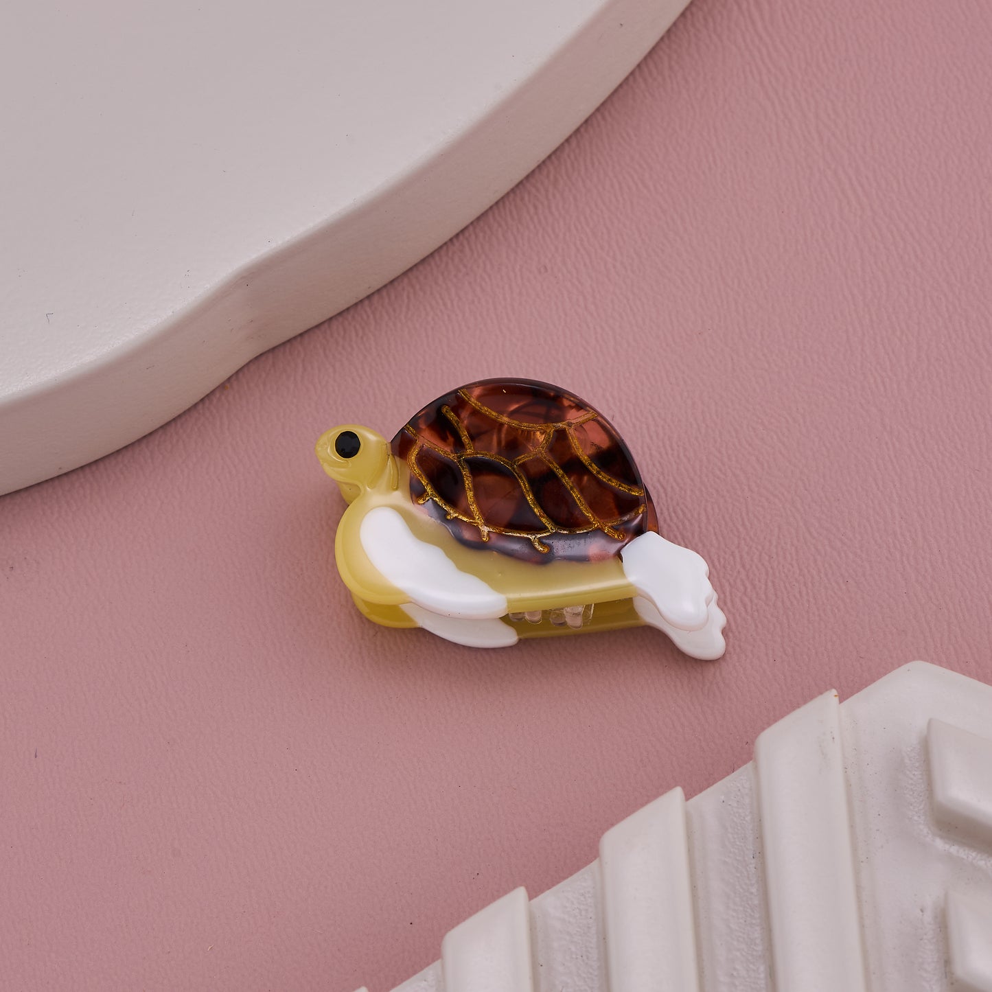 Adorable Yellow Turtle Shape Acrylic Hair Claw Clip