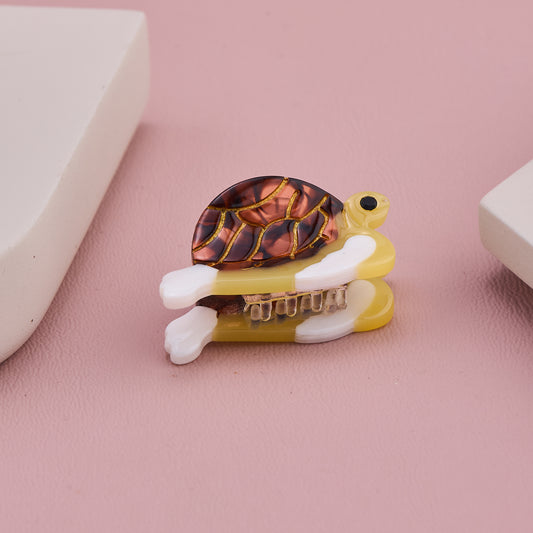 Adorable Yellow Turtle Shape Acrylic Hair Claw Clip