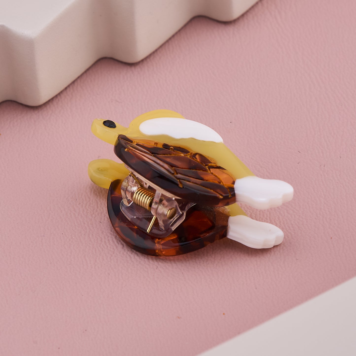 Adorable Yellow Turtle Shape Acrylic Hair Claw Clip