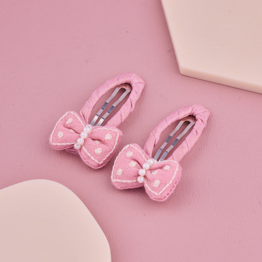 Elegant Pink Bow Handmade Hair Pin