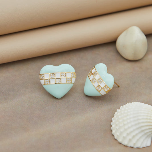 Elegant Heart-Shaped Earrings with Sparkling Details