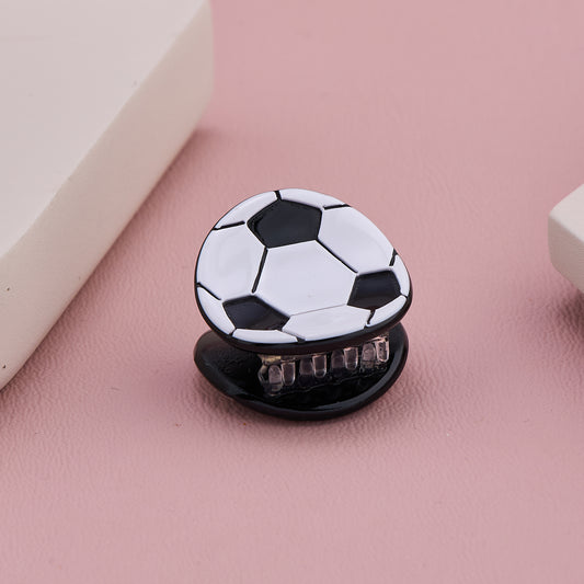 Soccer Ball Design Acrylic Hair Claw Clip