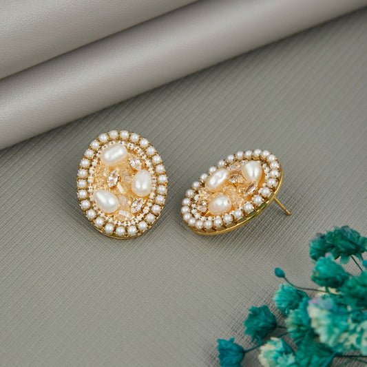 Elegant Pearl and Crystal Earrings
