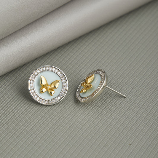Elegant Silver Butterfly Earrings