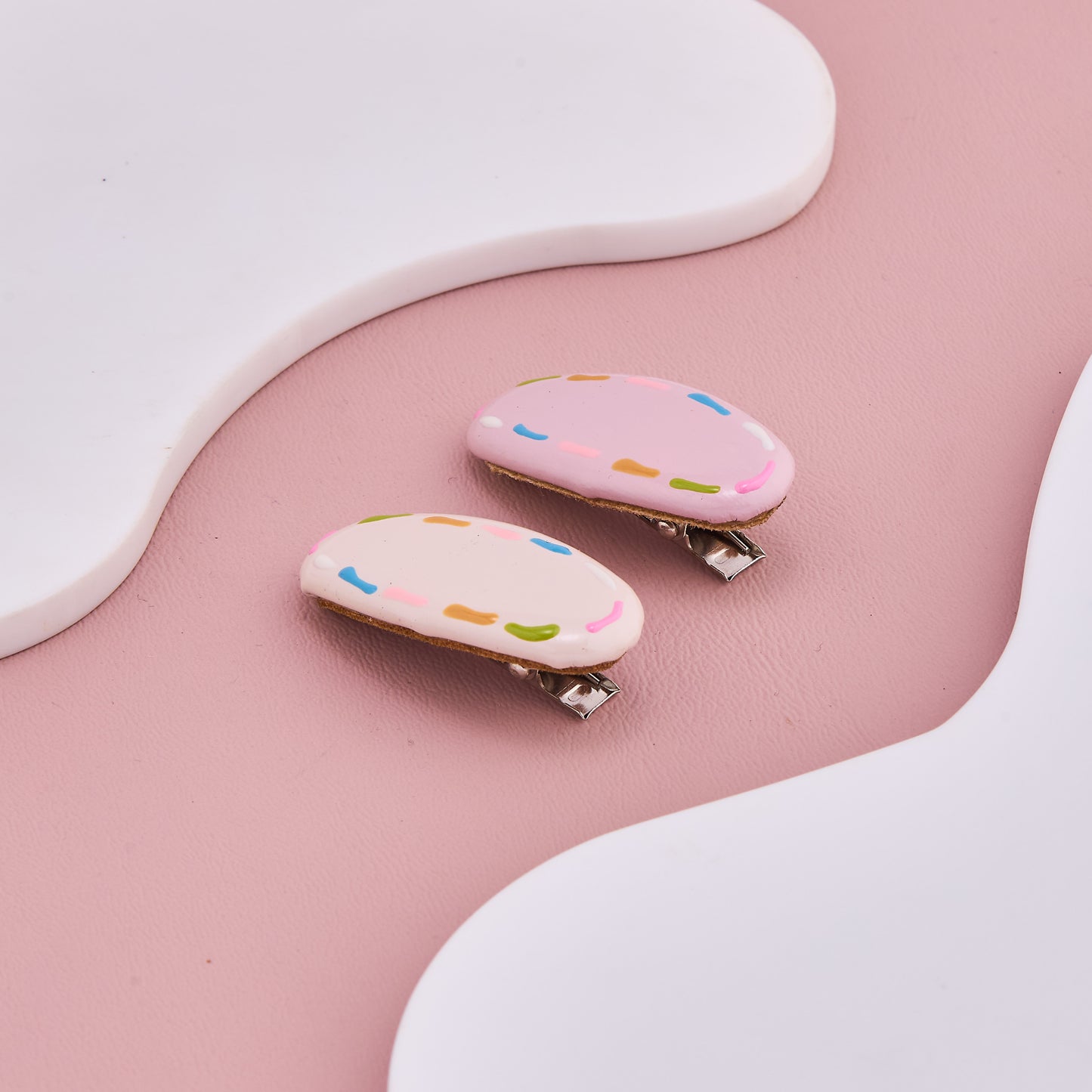 Sweet Donut Sprinkle Hair Clips