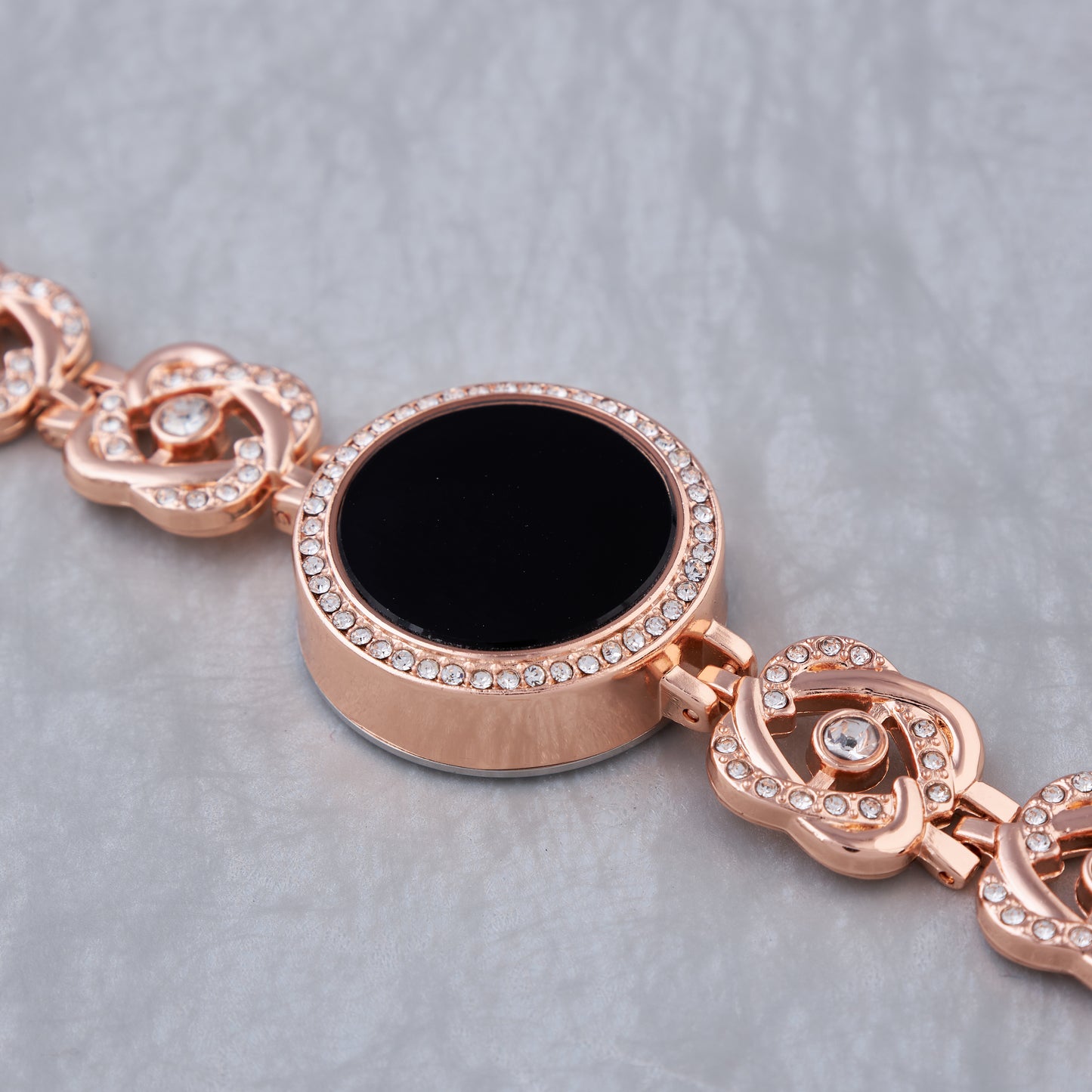 Floral Elegant Rose Gold Circuler Dial Digital Watch For Women