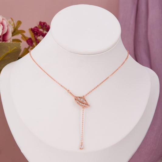 Rose Gold-Plated American Diamond Chain for Women