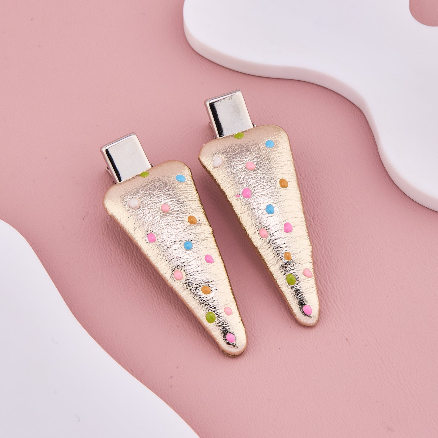 Golden Sprinkle Hair Clips for Baby Girls
