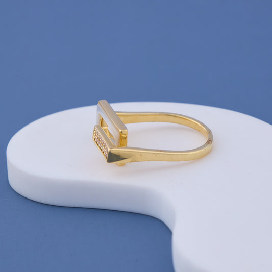 Modern Geometric Gold Statement Ring